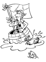 A coloring page of piet piraat